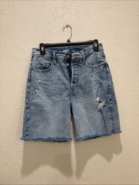 Old Navy Light Blue Distressed Denim Bermuda Shorts